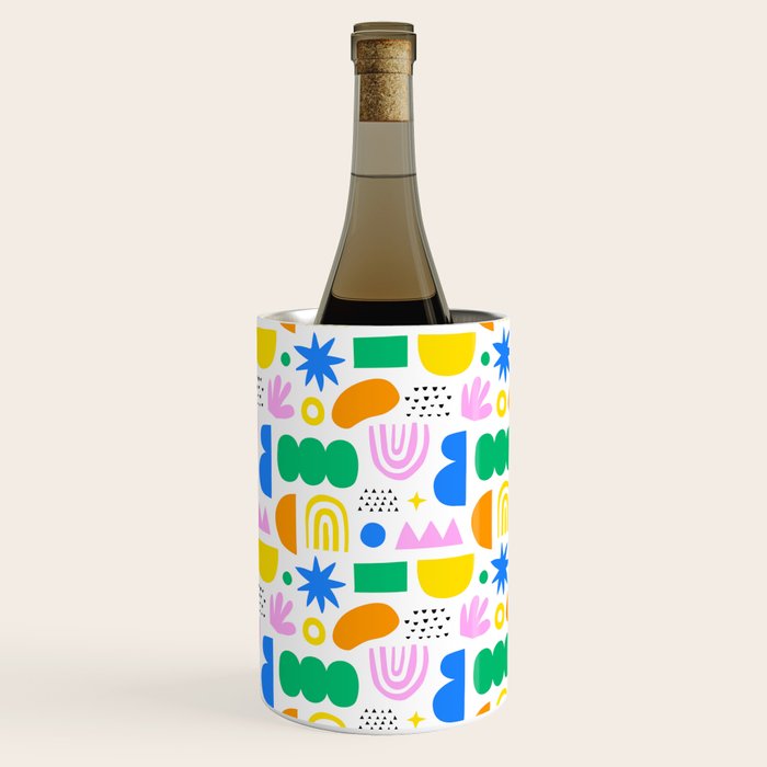 Colorful abstract organic shape art pattern Wine Chiller Gallery Image 2