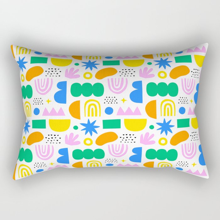 Colorful abstract organic shape art pattern Rectangular Pillow Gallery Image 1