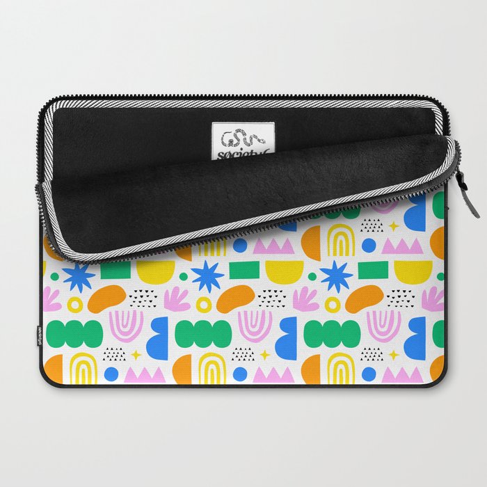 Colorful abstract organic shape art pattern Laptop Sleeve Gallery Image 2