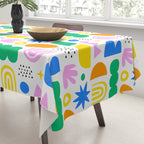 Colorful abstract organic shape art pattern Tablecloth Gallery Image 3