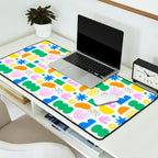 Colorful abstract organic shape art pattern Desk Mat Gallery Image 2