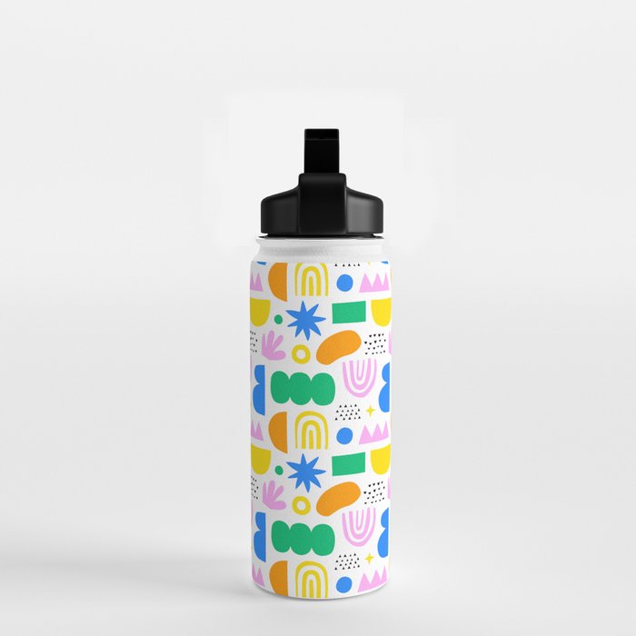 Colorful abstract organic shape art pattern Water Bottle Gallery Image 2