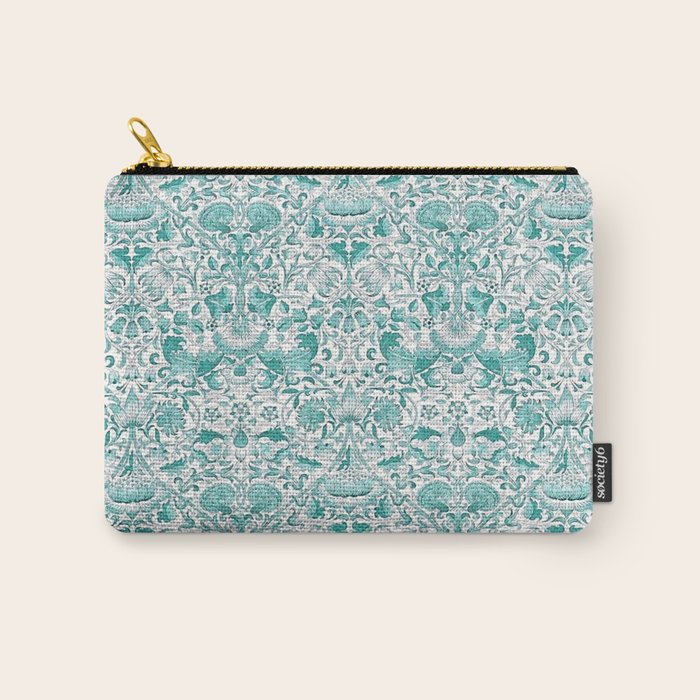 William Morris Lodden Turquoise White Carry All Pouch Gallery Image 1