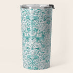 William Morris Lodden Turquoise White Travel Mug Gallery Image 2