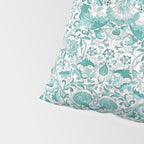 William Morris Lodden Turquoise White Pillow Sham Gallery Image 4