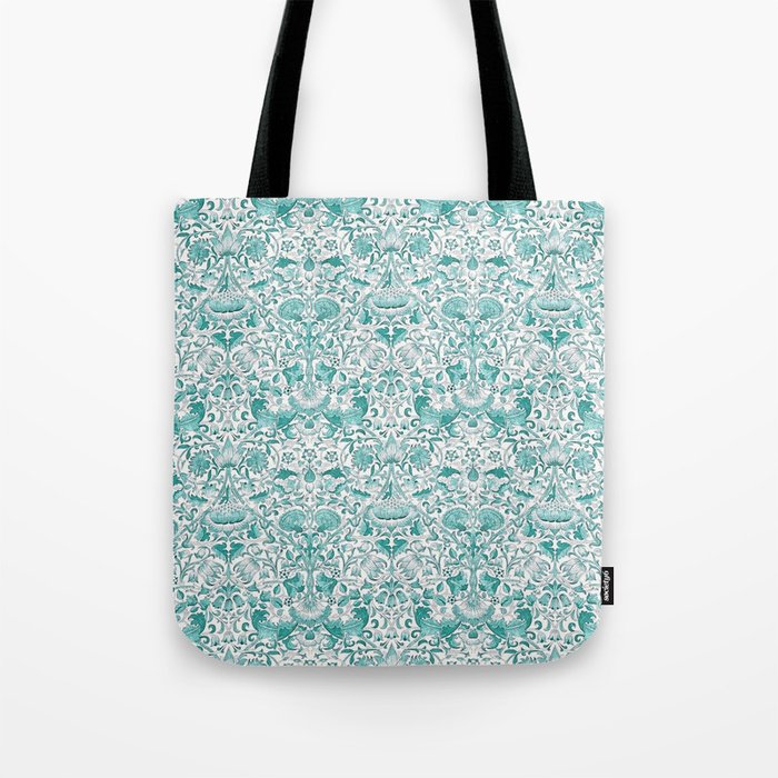 William Morris Lodden Turquoise White Tote Bag Gallery Image 1