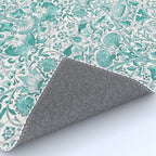 William Morris Lodden Turquoise White Rug Gallery Image 4