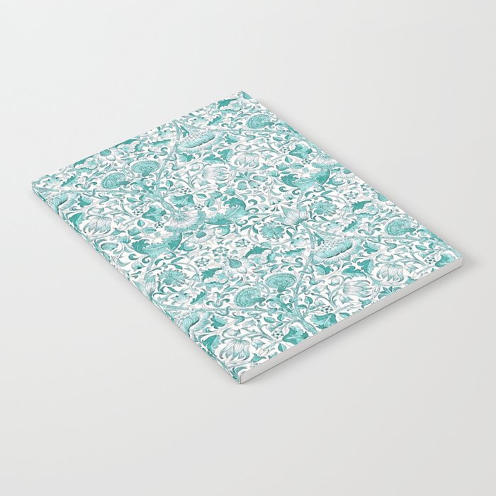 William Morris Lodden Turquoise White Notebook Gallery Image 2