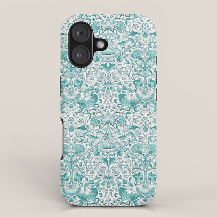 William Morris Lodden Turquoise White iPhone Case Gallery Image 1