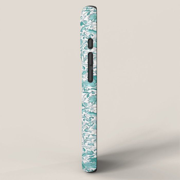 William Morris Lodden Turquoise White iPhone Case Gallery Image 2