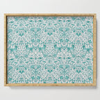 William Morris Lodden Turquoise White Serving Tray Gallery Image 1