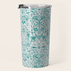 William Morris Lodden Turquoise White Travel Mug Gallery Image 3