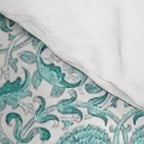 William Morris Lodden Turquoise White Comforter Gallery Image 4