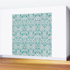 William Morris Lodden Turquoise White Wall Mural Gallery Image 2