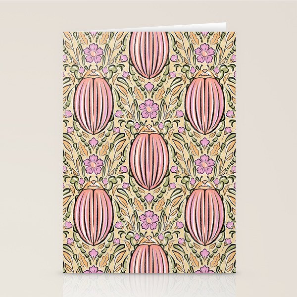 Retro Floral Beetles - vintage pastels Stationery Card Gallery Image 2
