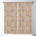 Retro Floral Beetles - vintage pastels Window Curtain Gallery Image 5