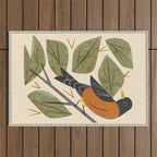 Perching Robin Outdoor Rug Gallery Image 1