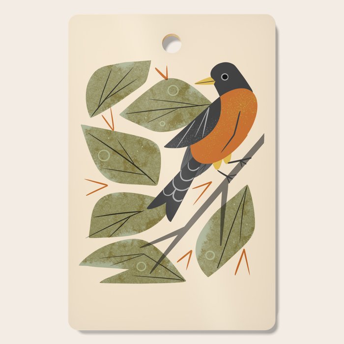 Perching Robin Cutting Board Gallery Image 1