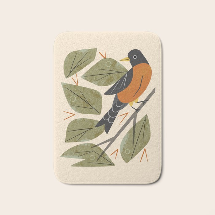 Perching Robin Bath Mat Gallery Image 1
