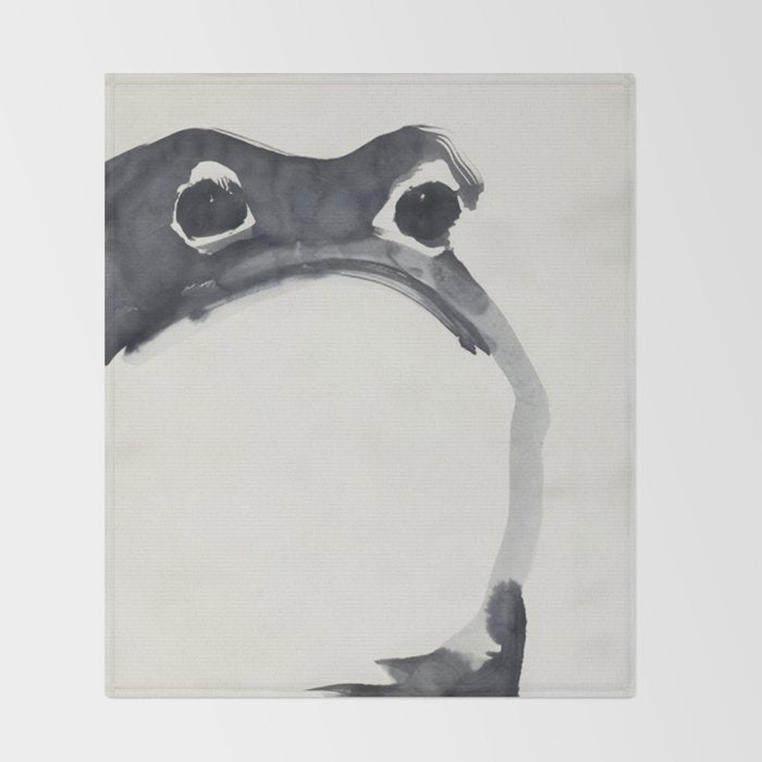 Matsumoto Hoji Frog Painting Throw Blanket Gallery Image 2