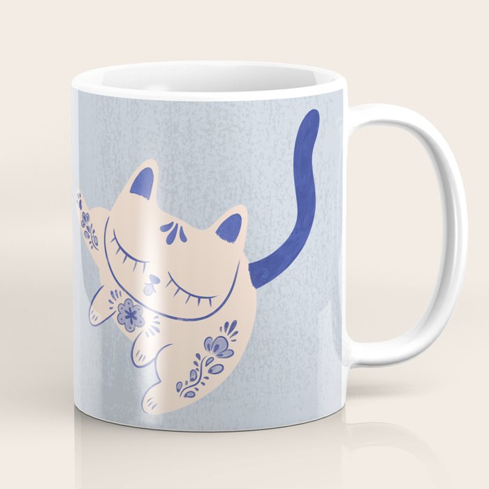 Purrcelin Cat Butt - Delft Porcelain Kitty Coffee Mug Gallery Image 1