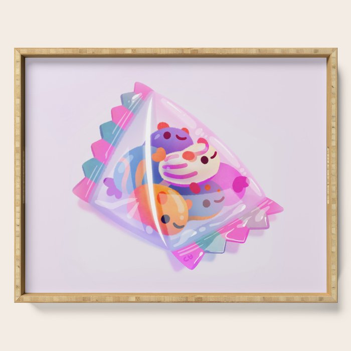 Jelly bean sea slug - dark Serving Tray Gallery Image 1