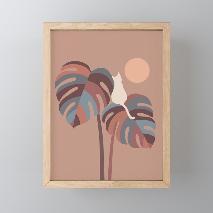 Cat and Plant 41 Mini Art Print Gallery Image 1