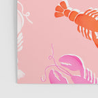Pink Lobster Pattern Poster Gallery Image 3