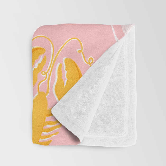 Pink Lobster Pattern Throw Blanket Gallery Image 3