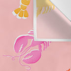 Pink Lobster Pattern Wall Tapestry Gallery Image 3
