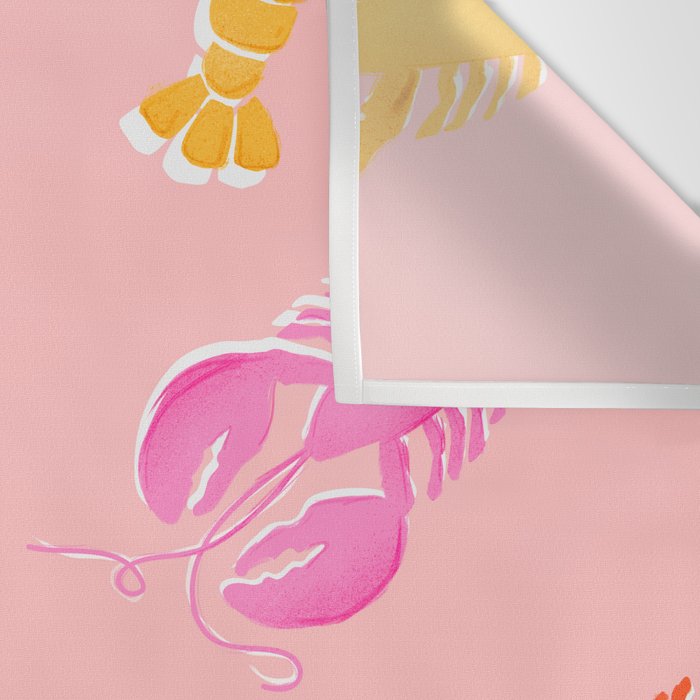 Pink Lobster Pattern Wall Tapestry Gallery Image 3