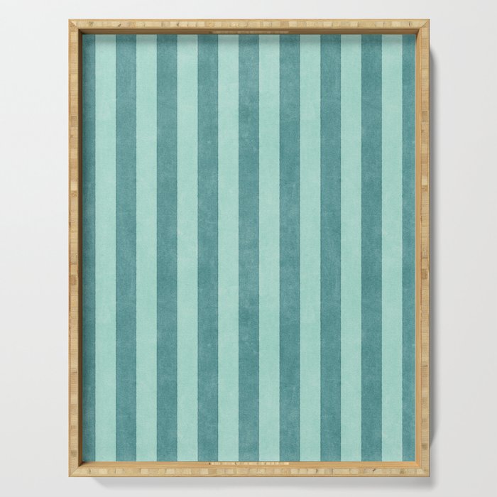 STRIPES - 004 - teal Serving Tray Gallery Image 1