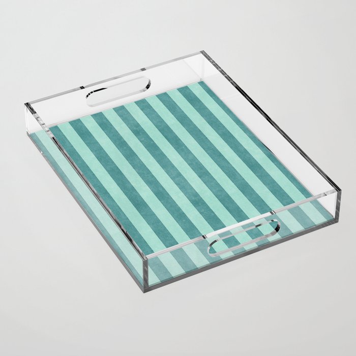 STRIPES - 004 - teal Acrylic Tray Gallery Image 1