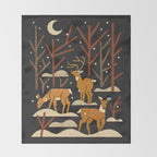 Wild Wood Deer Throw Blanket Gallery Image 2