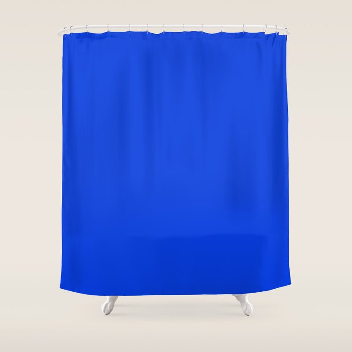 Royal Blue Bright Bold Solid Color Shower Curtain Gallery Image 1