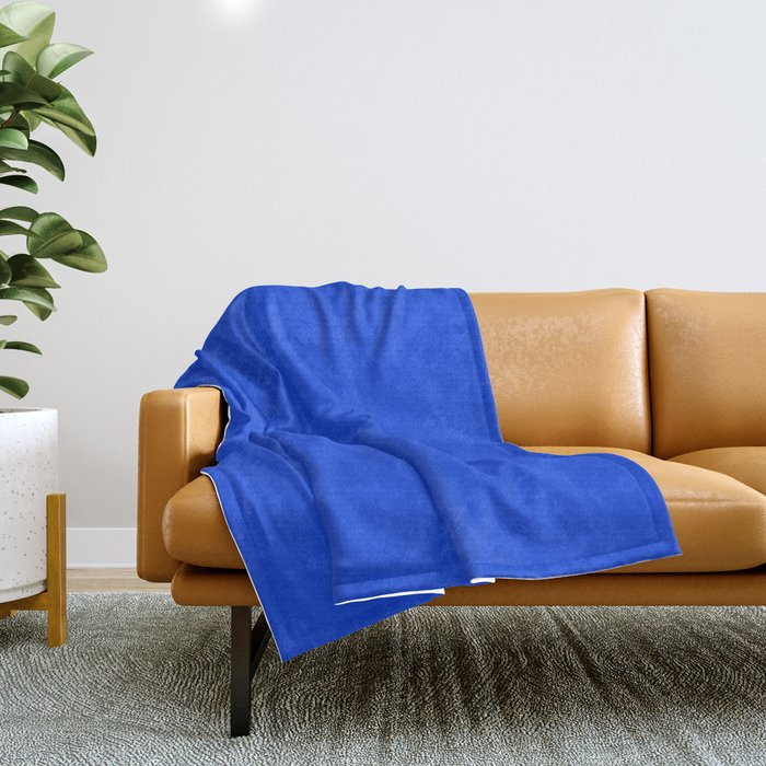 Royal Blue Bright Bold Solid Color Throw Blanket Gallery Image 1