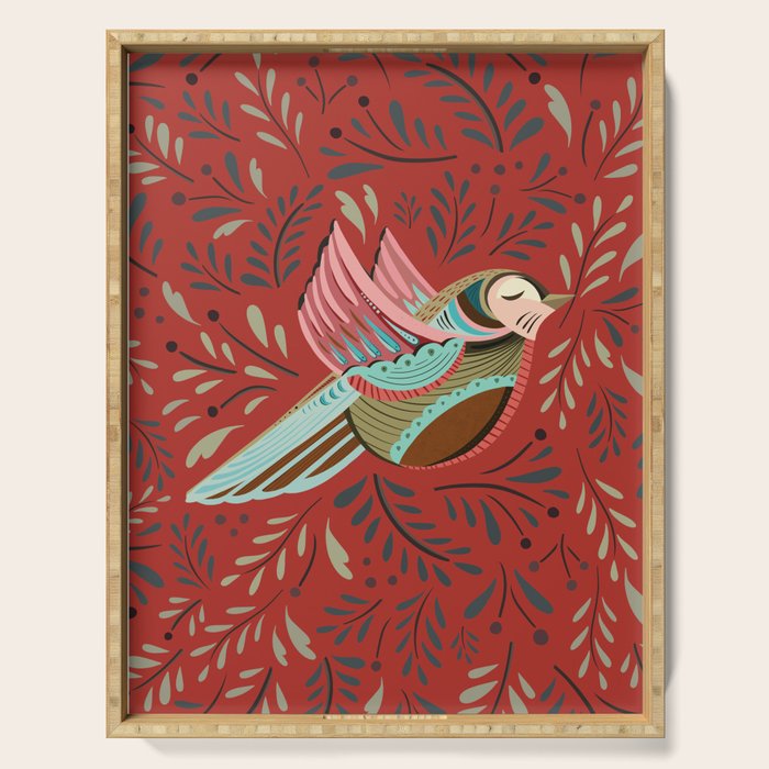 Peace Bird - Red Serving Tray Gallery Image 1