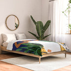 Tiger Camping, Wildlife Wild Jungle Illustration, Modern Bohemian Black Woman, Starry Night Moon Comforter Gallery Image 2