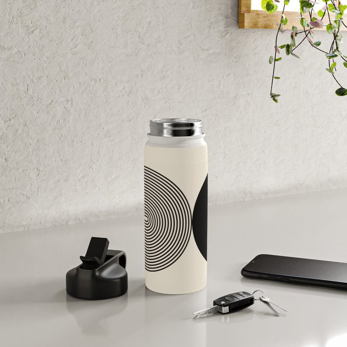 Abstraction_BLACK_DOT_LINE_ART_Minimalism_003C Water Bottle Gallery Image 4
