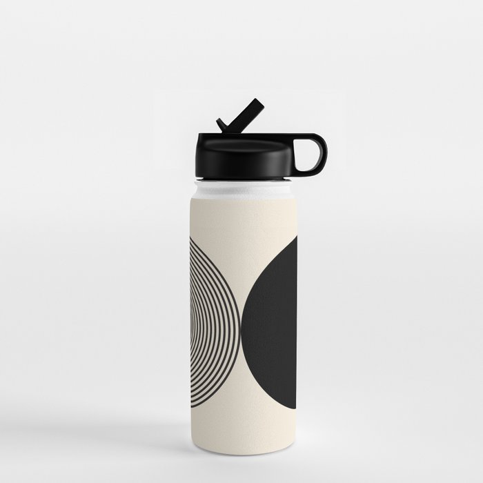 Abstraction_BLACK_DOT_LINE_ART_Minimalism_003C Water Bottle