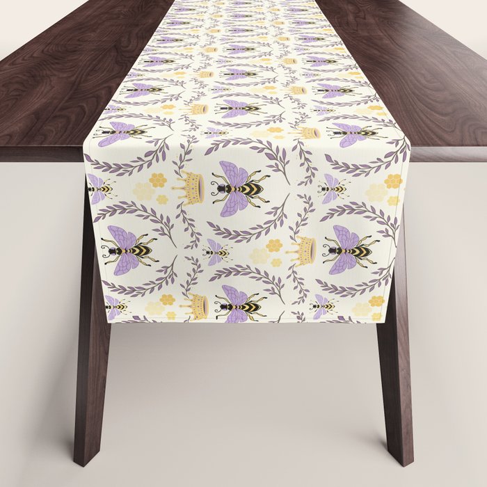 Queen Bee - Lavander Purple and Yellow Table Runner Gallery Image 1