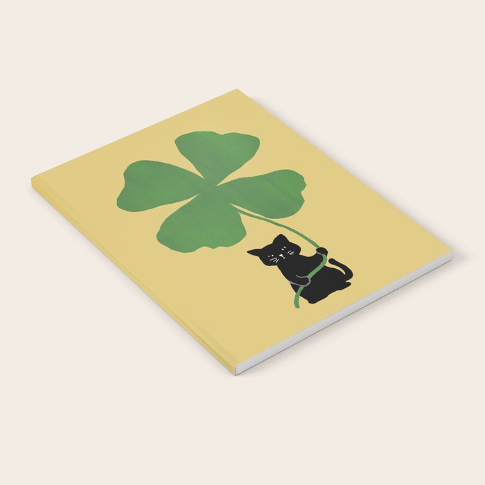Cat with clover Notebook Gallery Image 1
