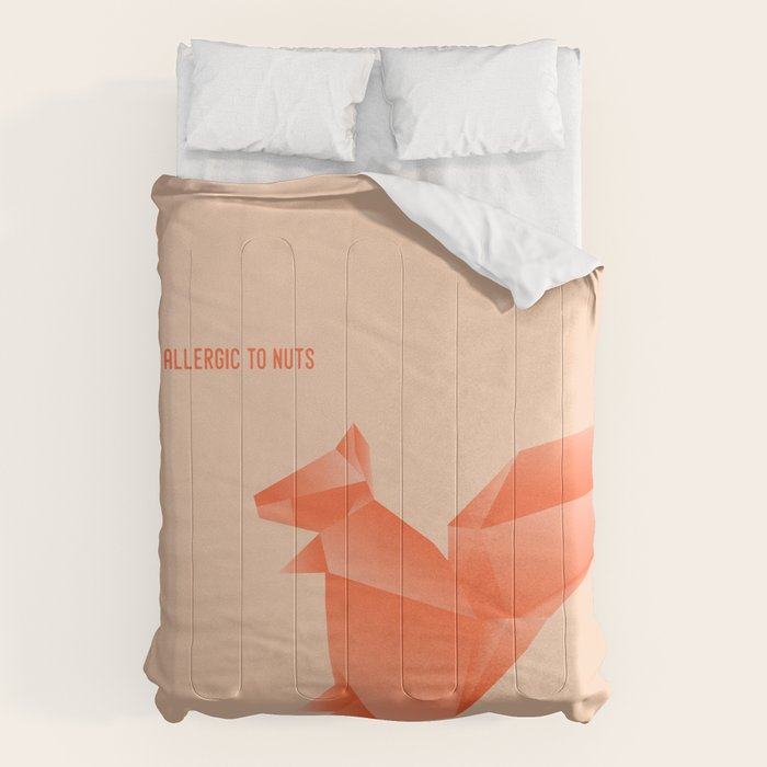 Allergic to Nuts - Origami Orange Squirrel Comforter Gallery Image 1