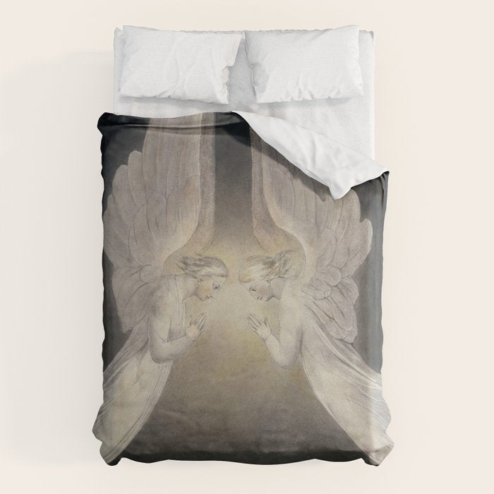 William Blake The Angels hovering over the body of Christ in the Sepulchre Duvet Cover Gallery Image 1
