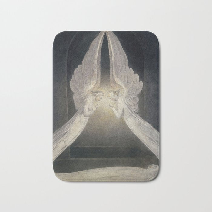 William Blake The Angels hovering over the body of Christ in the Sepulchre Bath Mat Gallery Image 1