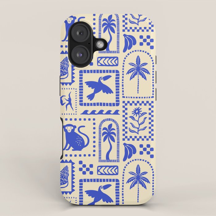 Vintage summer nature patchwork art pattern iPhone Case Gallery Image 1