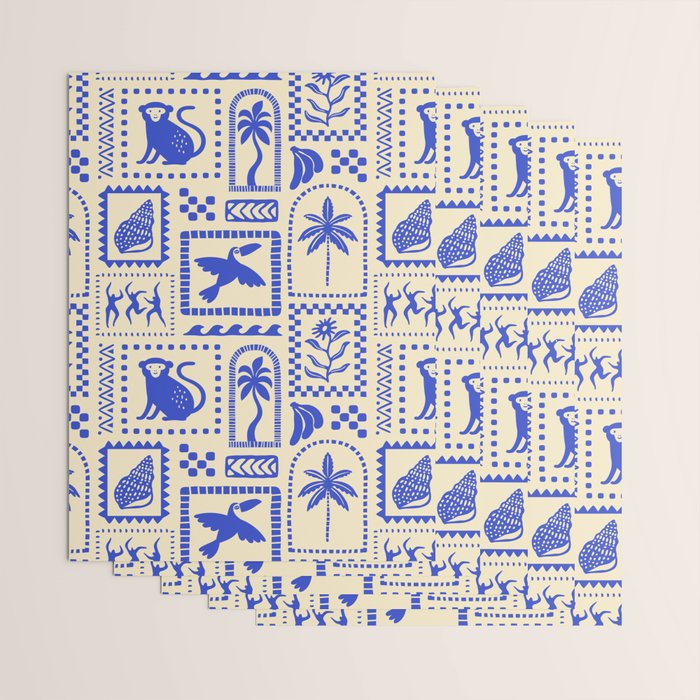 Vintage summer nature patchwork art pattern Wrapping Paper Gallery Image 3