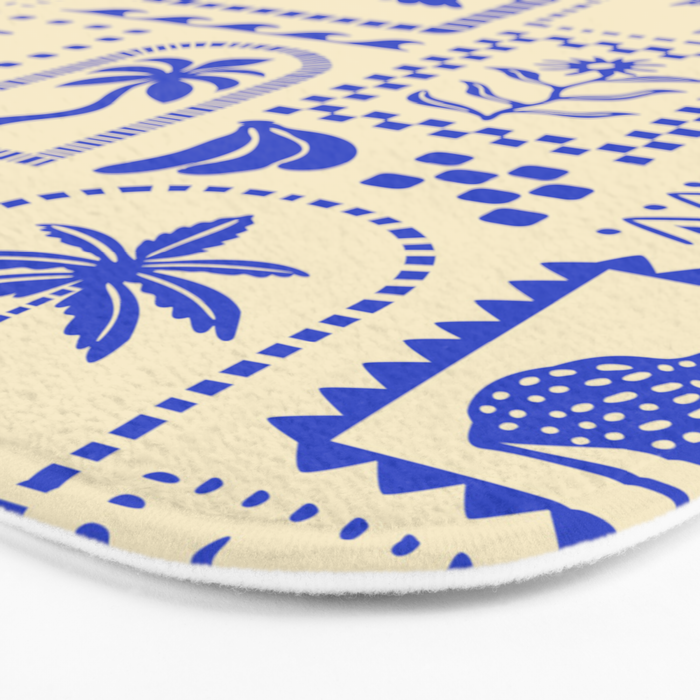 Vintage summer nature patchwork art pattern Bath Mat Gallery Image 3