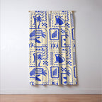 Vintage summer nature patchwork art pattern Window Curtain Gallery Image 3