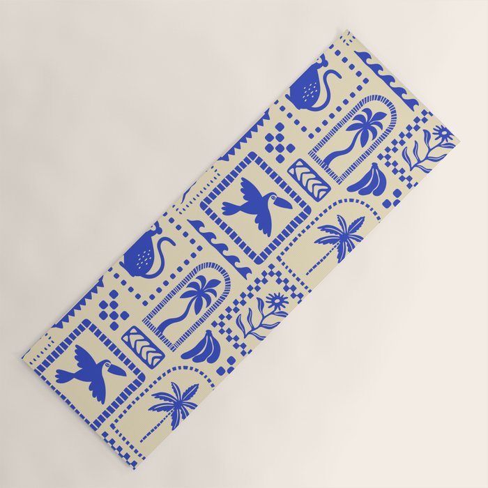 Vintage summer nature patchwork art pattern Yoga Mat Gallery Image 1